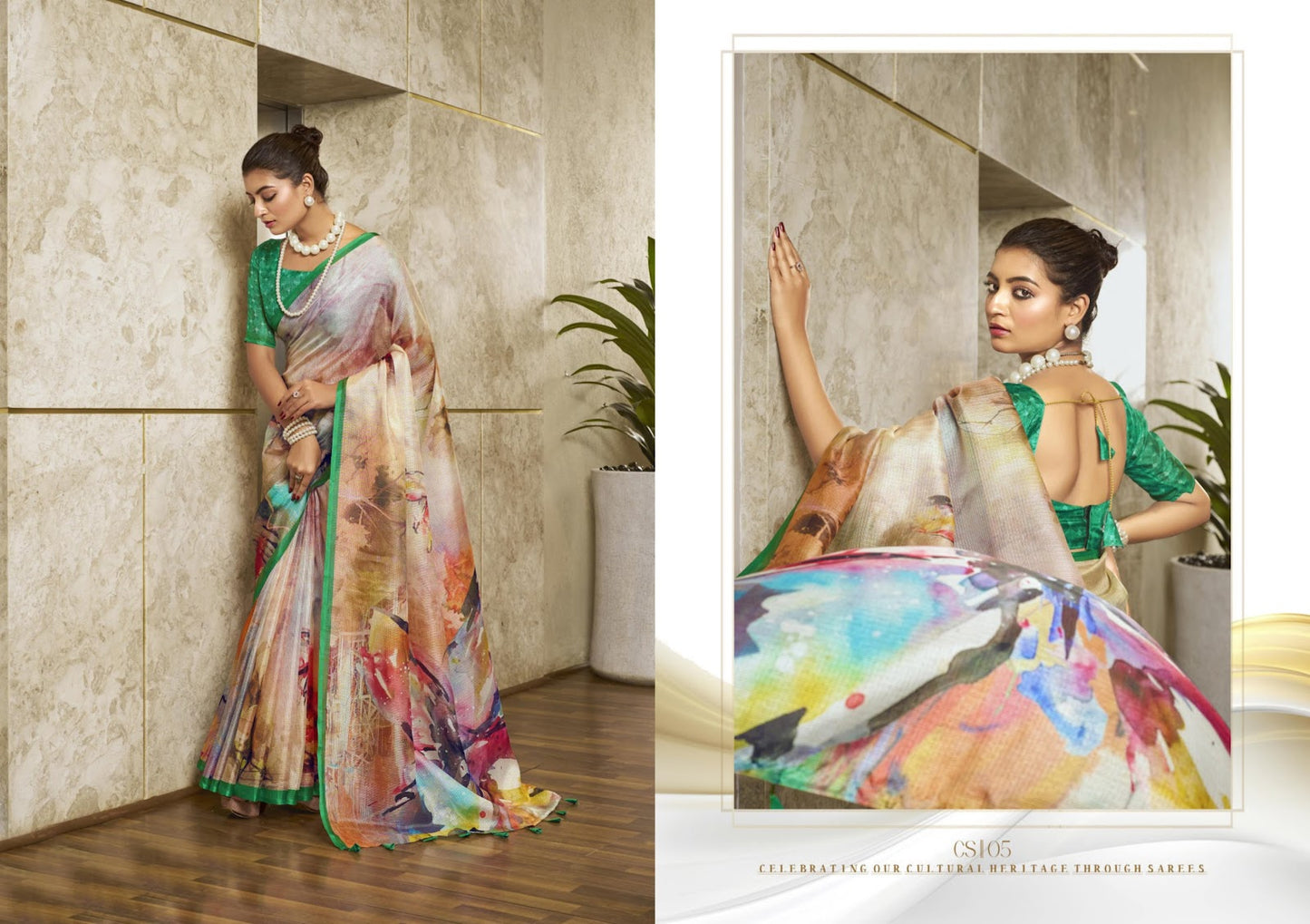 CUBIC SILK WEIGHTLESS SOFT COTTON SAREES WITH RUNNING BLOUSE