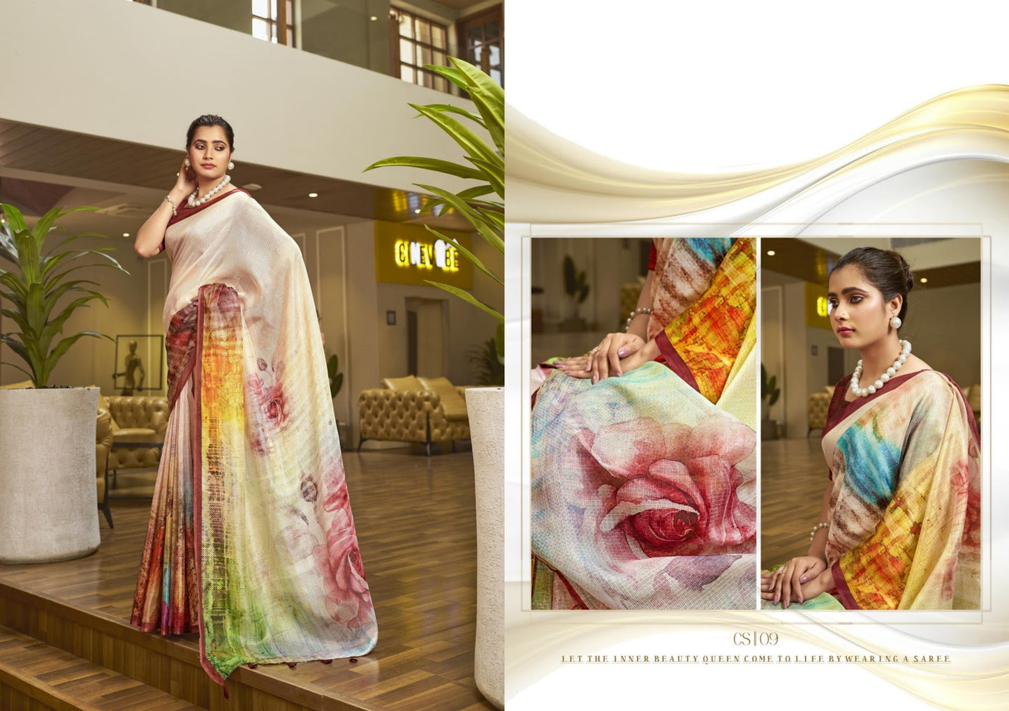 CUBIC SILK WEIGHTLESS SOFT COTTON SAREES WITH RUNNING BLOUSE