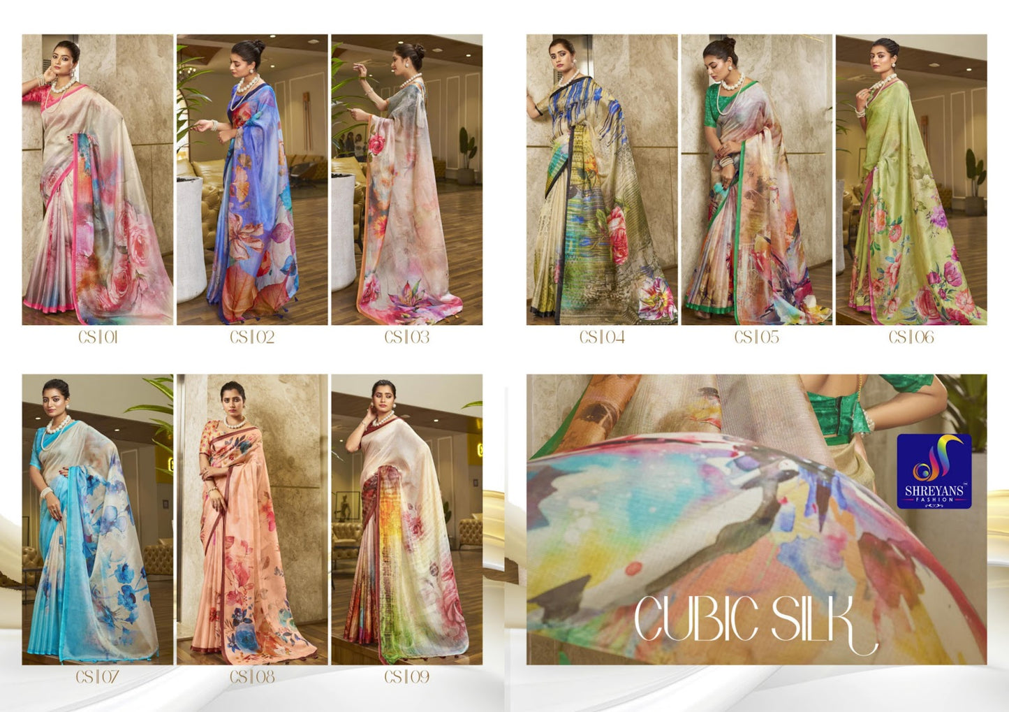 CUBIC SILK WEIGHTLESS SOFT COTTON SAREES WITH RUNNING BLOUSE