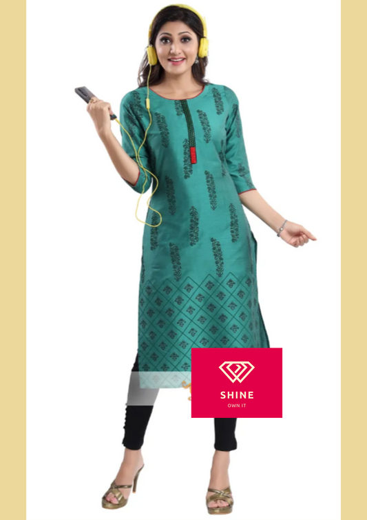 Rama Green Cotton Silk Tunic for Women