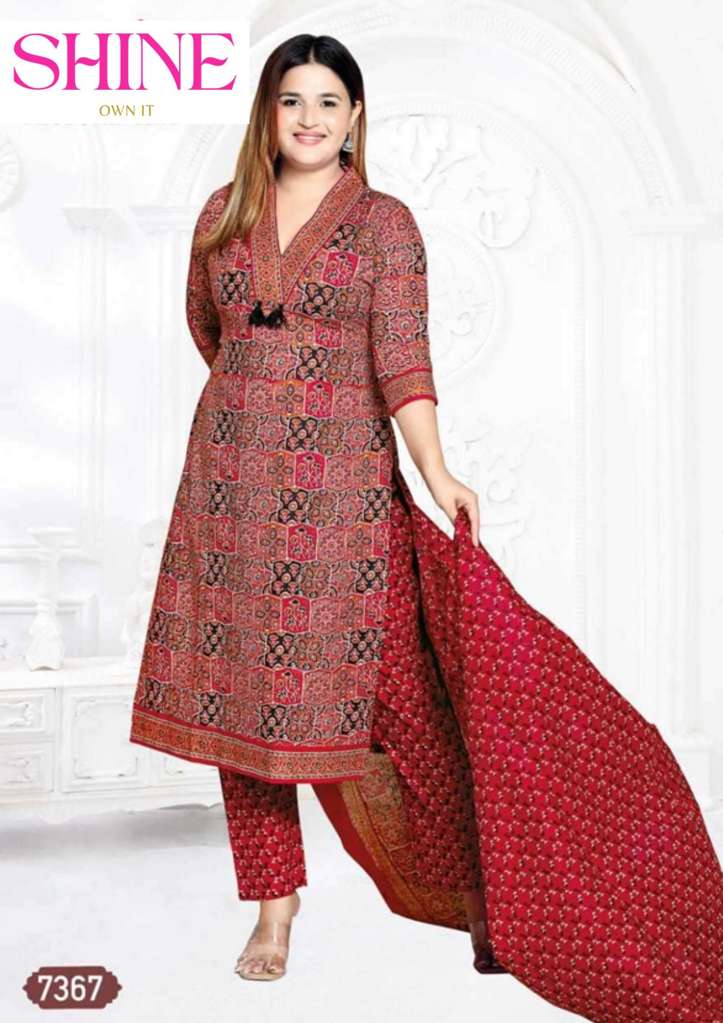 100% Cotton Plus Size Salwar Kameez - Singapore Airlines Color Combo