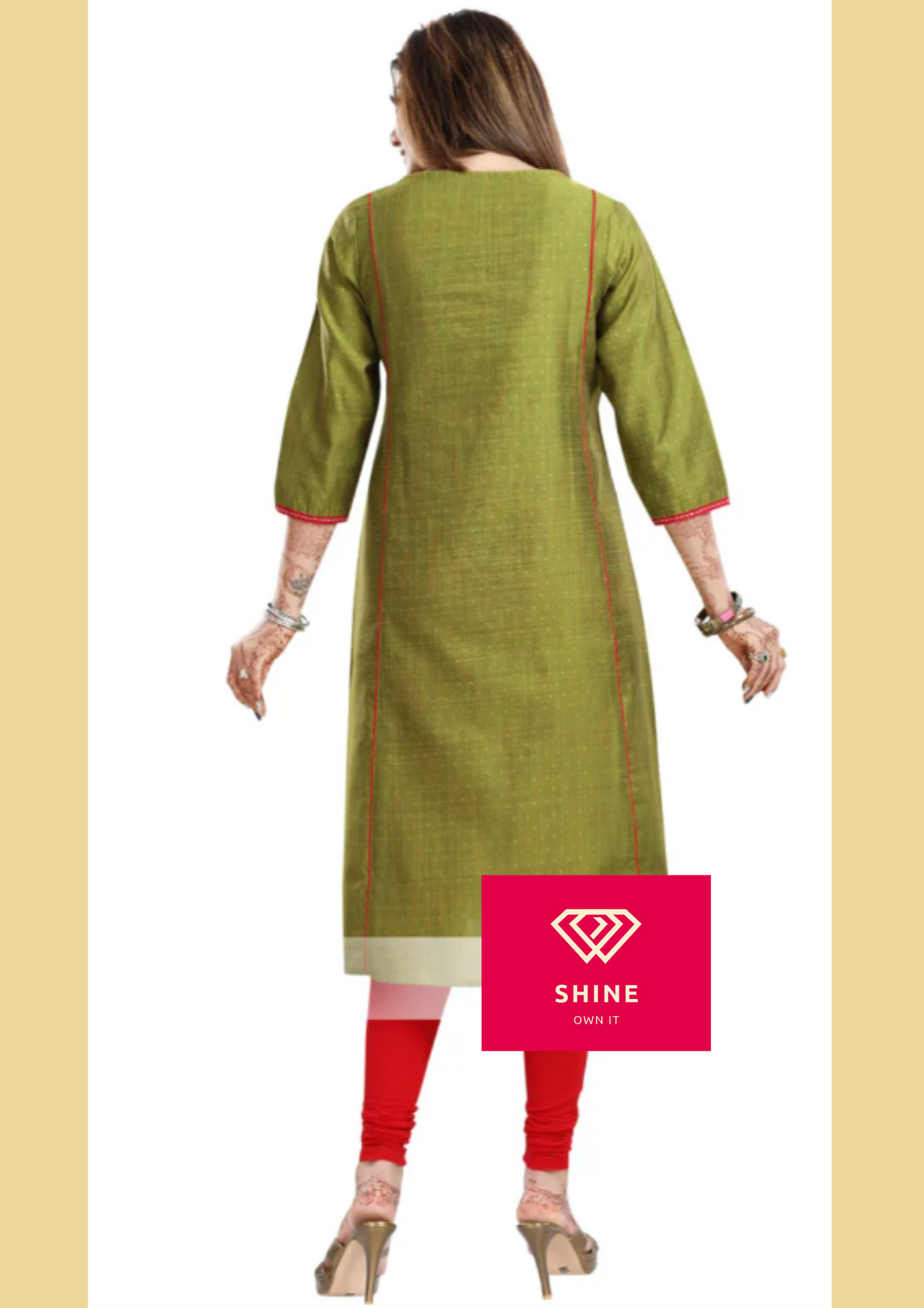 Ethnic Green Raw Silk Tunic for Formal Occasions