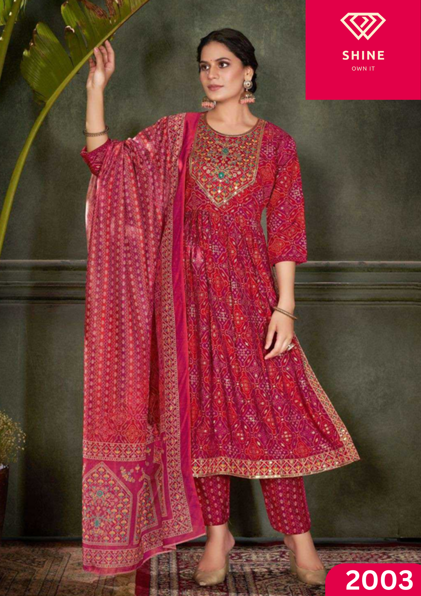 Muslin Print Nayra Cut Fully Stitch Salwar Kameez