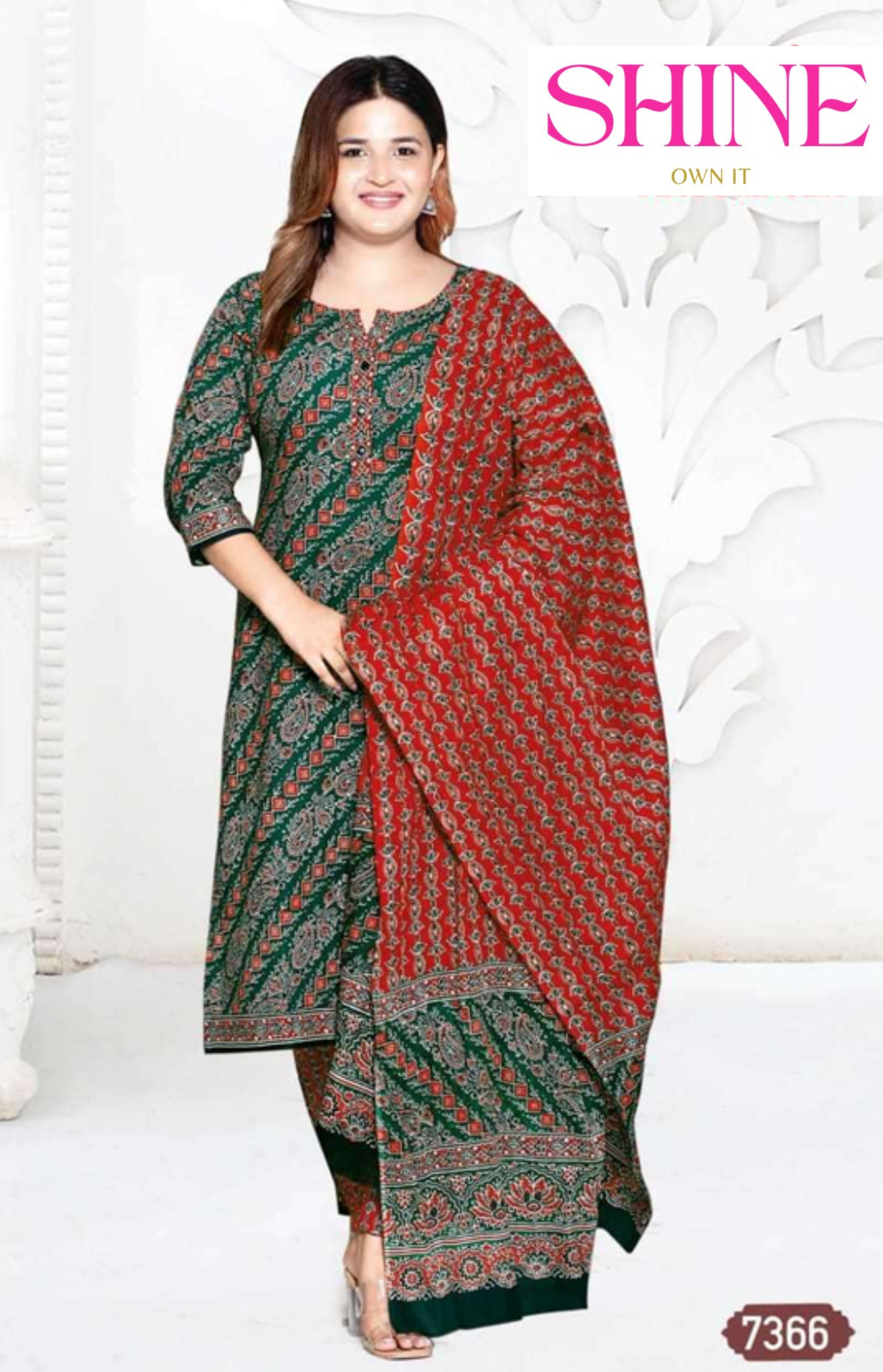 100% Cotton Plus Size Salwar Kameez - Singapore Airlines Color Combo