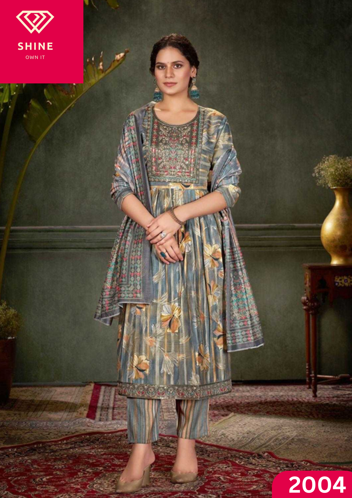 Muslin Print Nayra Cut Fully Stitch Salwar Kameez