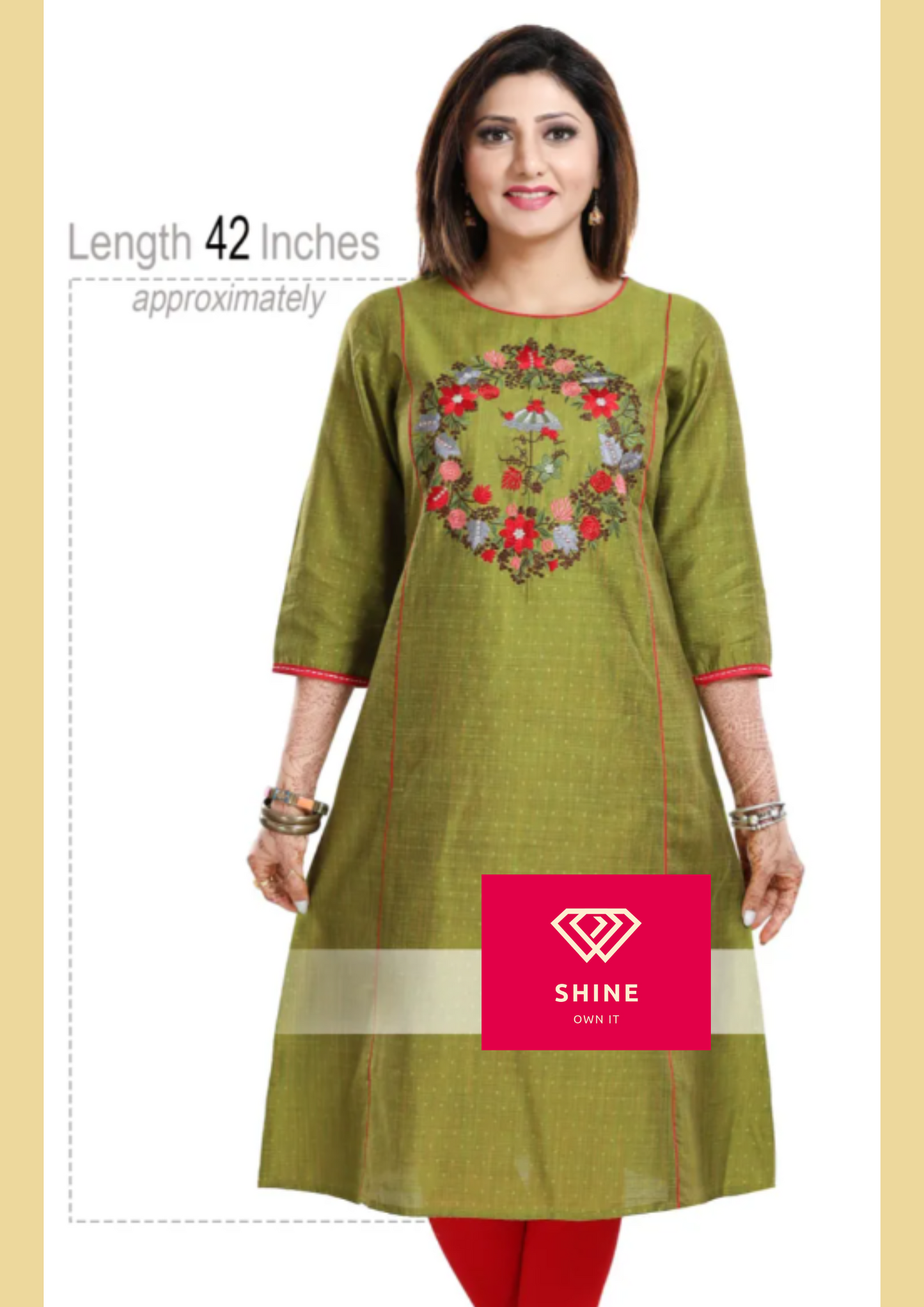 Ethnic Green Raw Silk Tunic for Formal Occasions