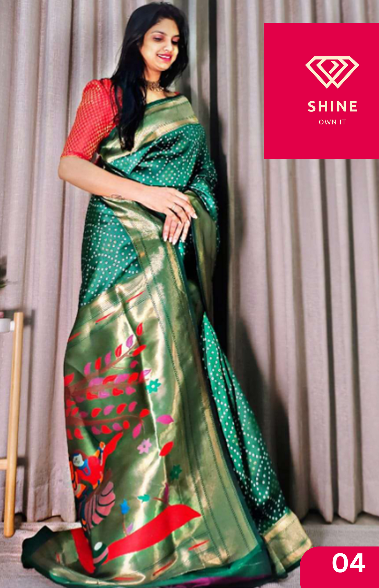 HANDLOOM SILK WITH PAITHANI PRINTED PALLU DESIGNER SAREE