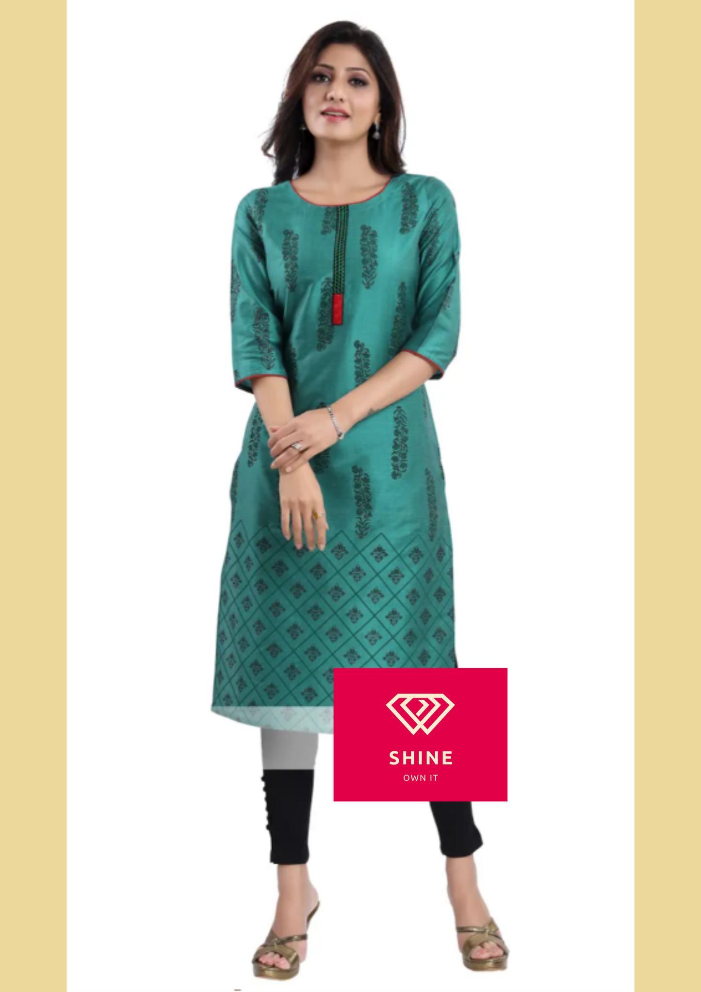 Rama Green Cotton Silk Tunic for Women