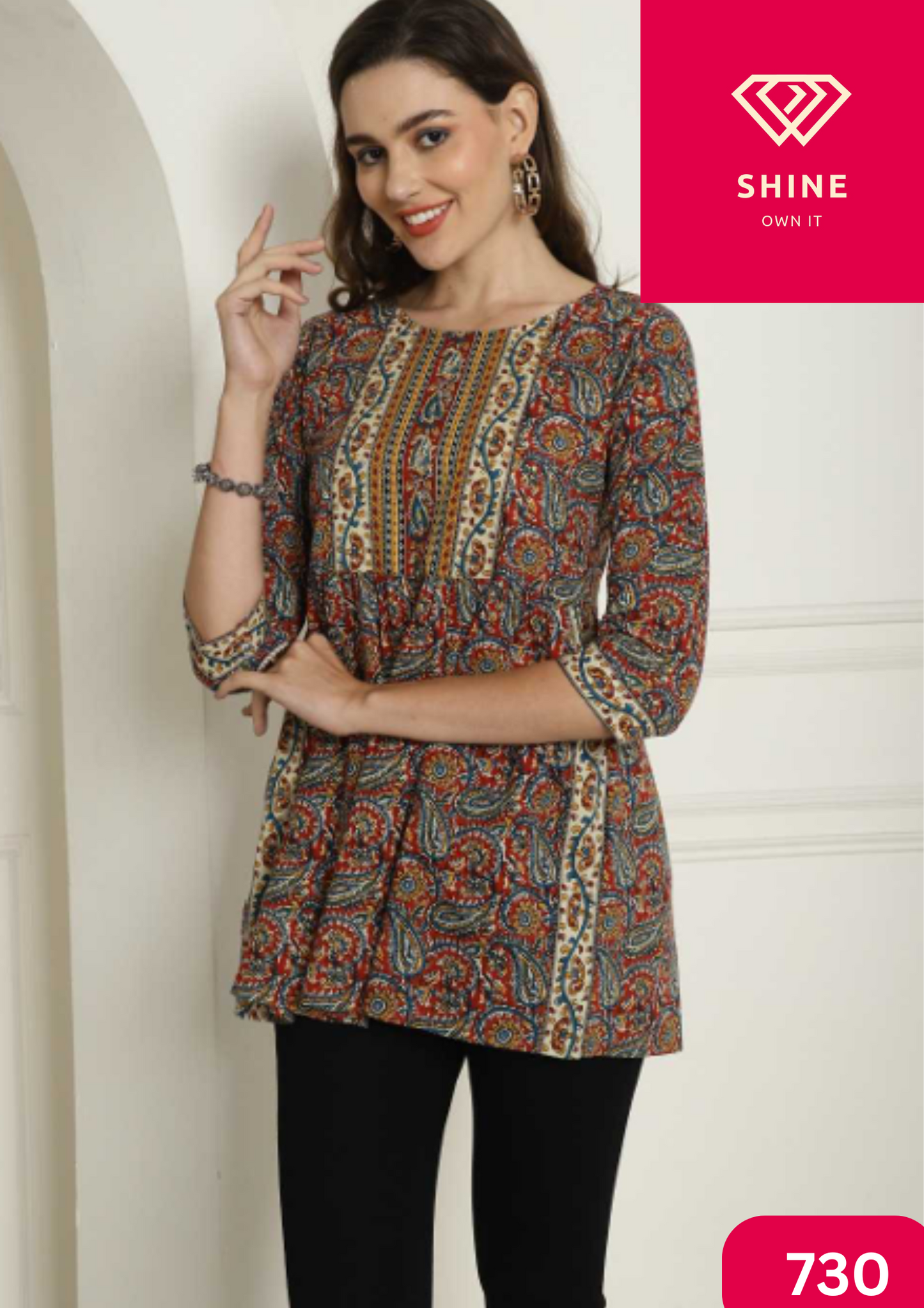 Jaipur Print Special Pure Cambric Cotton Printed Tops with Handwork