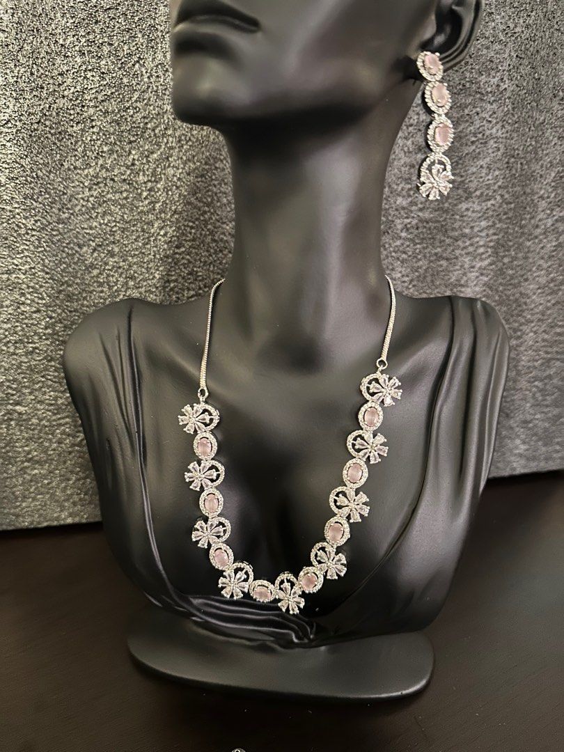 Beautiful American Diamond Necklace with Matching Earrings