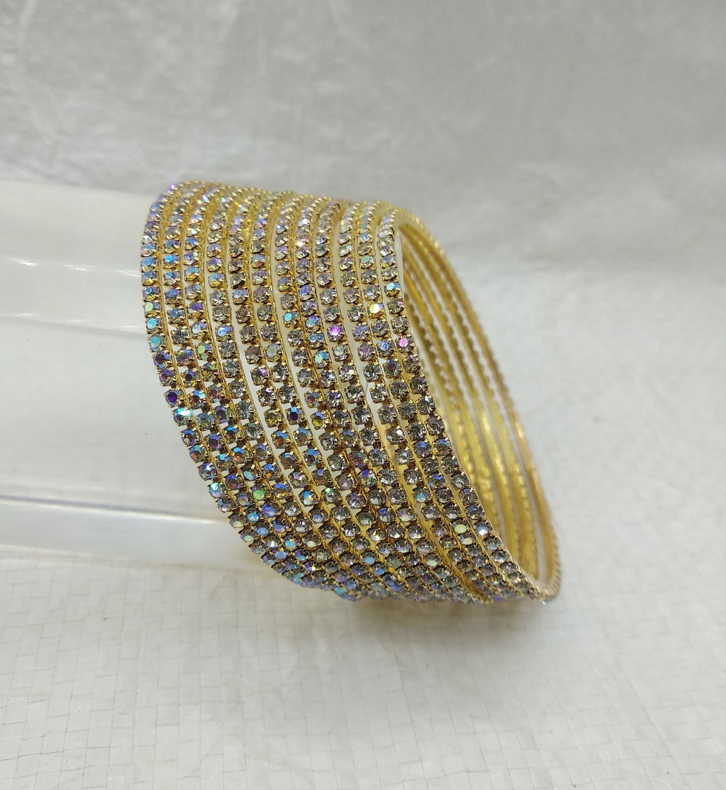 12PCS RAINBOW BANGLES FOR WOMEN AND GIRLS IN GOLDEN