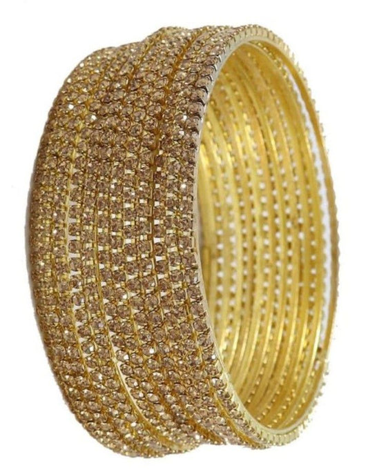 12PCS GOLDEN PLATING LCD STONE BANGLES